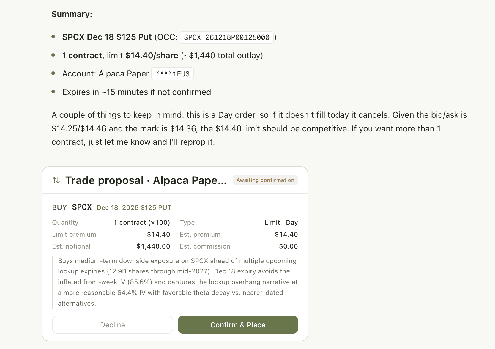 Portfolio — positions linked to their theses